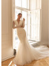 Beaded Ivory Lace Glitter Tulle Timeless Wedding Dress